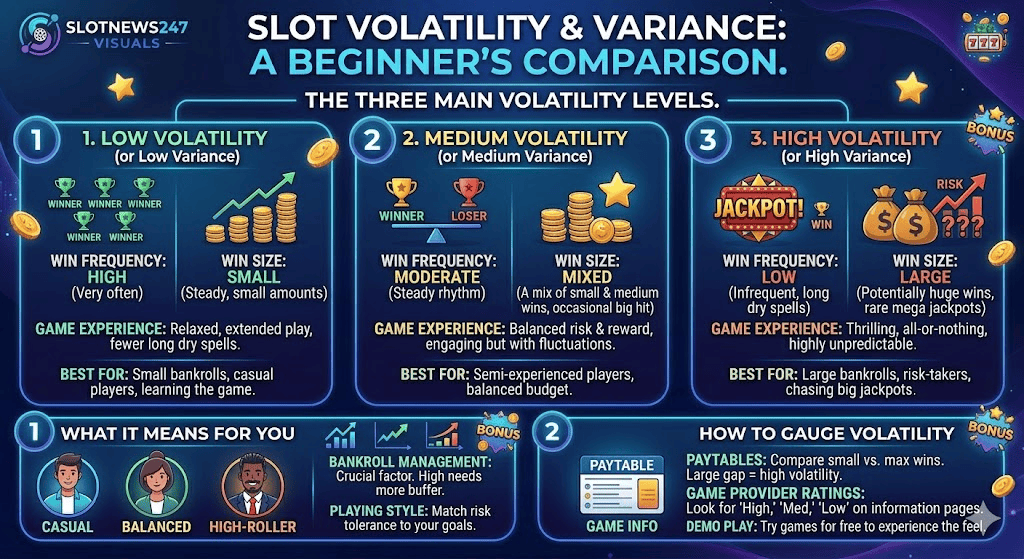 Slot Volatility and Variance comparison chart for beginners