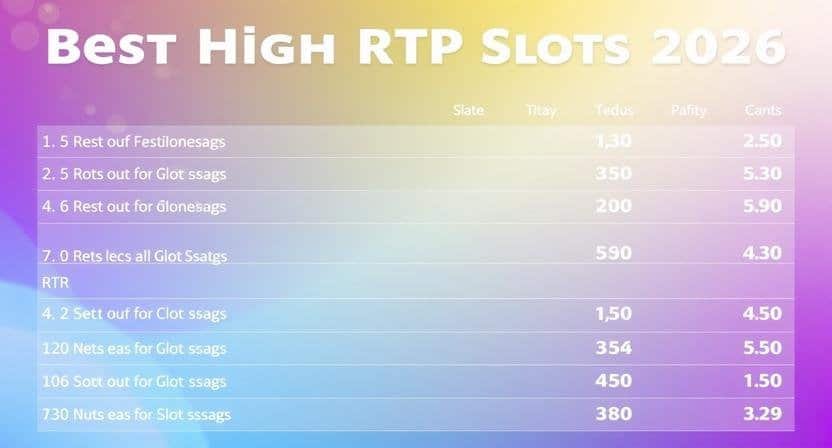 Best High RTP Slots 2026 - Visual ranking of highest payout online slots