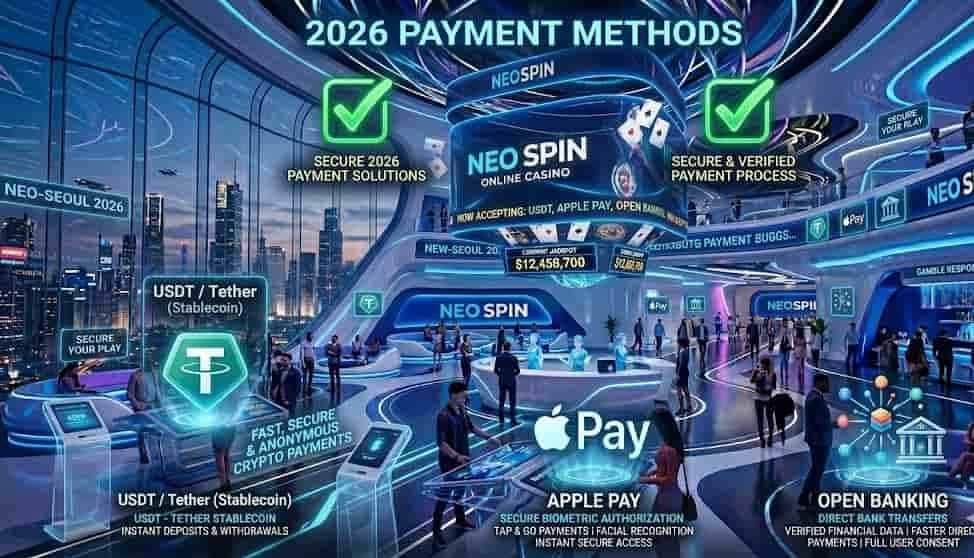 2026 Casino Payment Methods - Icons of USDT, Apple Pay, and Open Banking