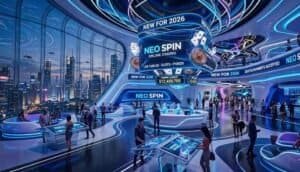 New online casinos 2026 futuristic lobby