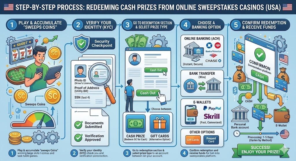 A comparison table displaying different online sweepstakes casinos USA with their respective bonuses, game selection, and payout speeds
