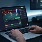 Close-up of a player using a laptop to access the Duel Casino 2026 live dealer interface